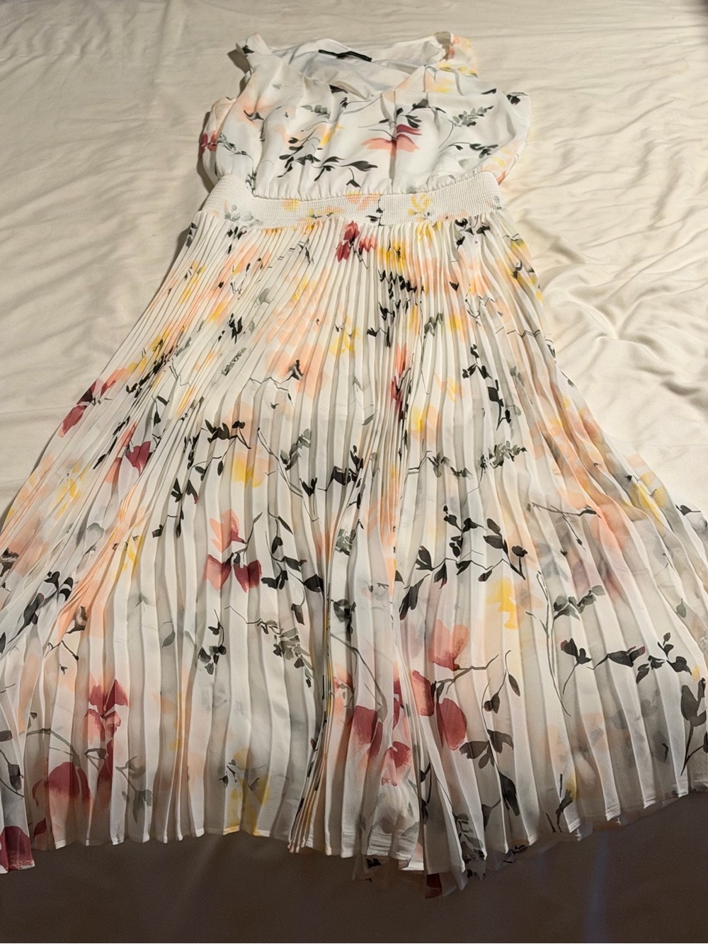 White House Black Market Pleated Midi Dress - Lightweight Summer Style